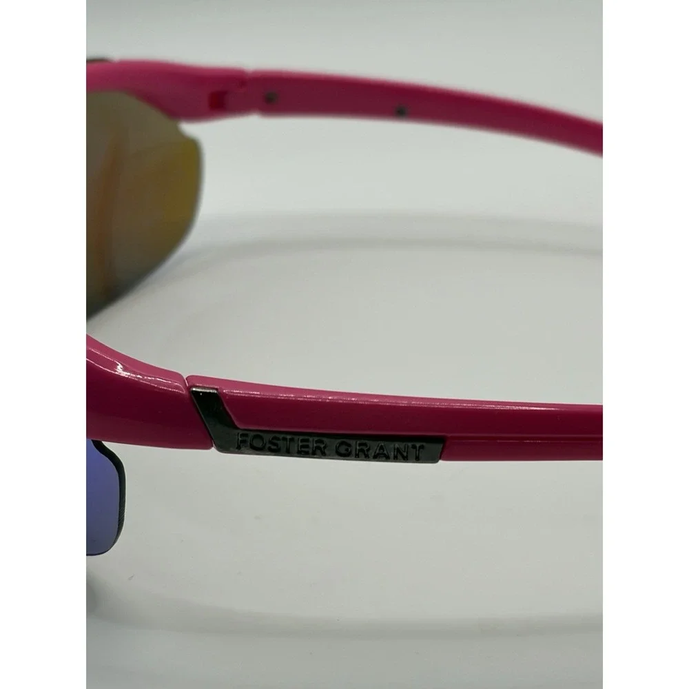 FOSTER GRANT SHAPE AFH 19 SUNGLASSES PINK & BLUE SEMI RIMLESS WRAP STYLE